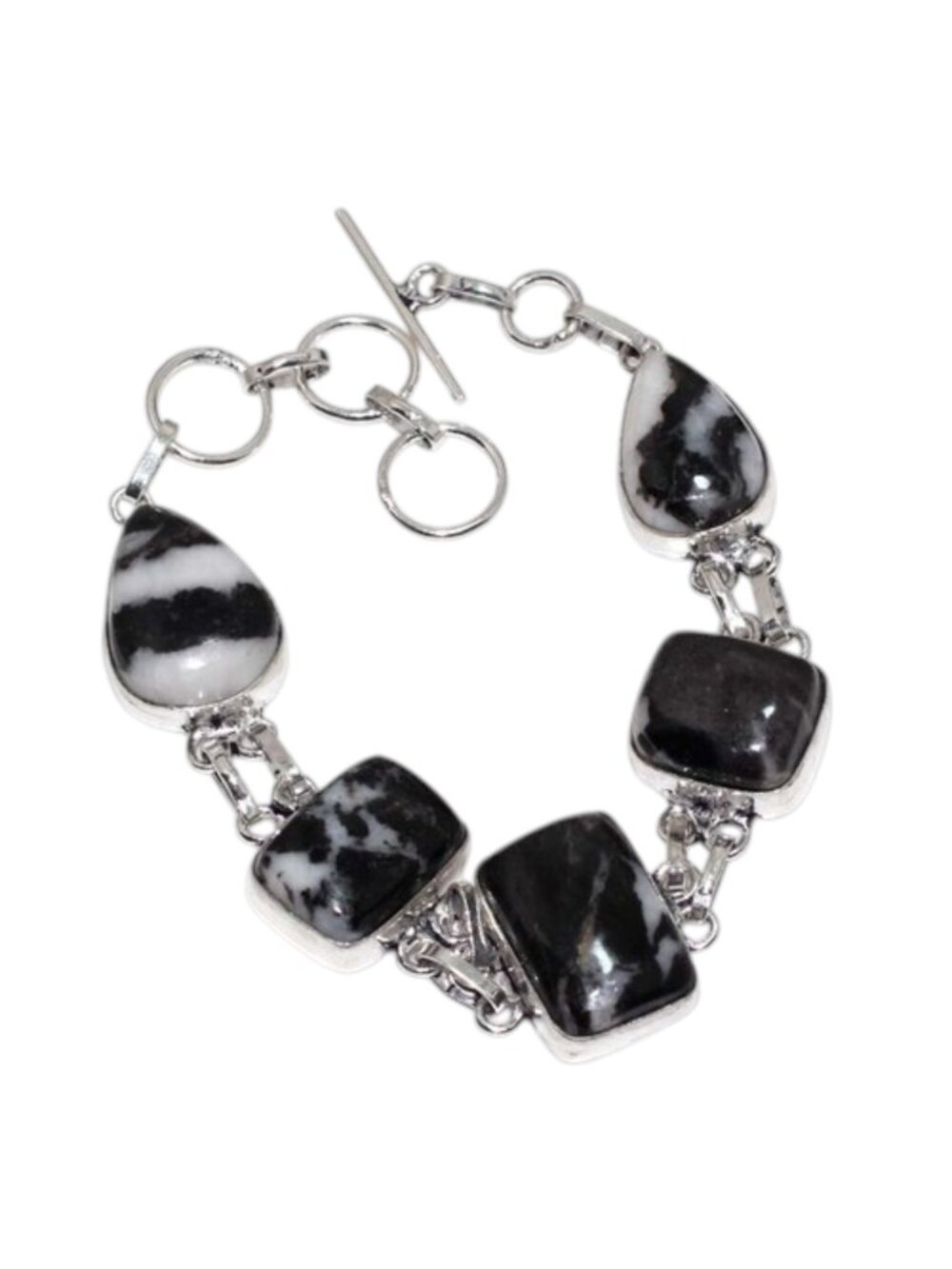 White Buffalo Turquoise 925 Silver Plated Bracelet 8"